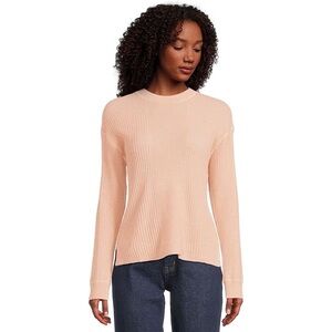 New Madewell Lightweight Alpaca Barons Varregated Rib Pale Blush Sweater Sz M